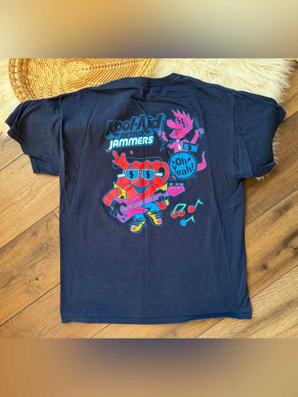 Kool-Aid Retro Jammers “Oh Yeah” Kool-Aid Man Graphic Blue Shirt Size Large